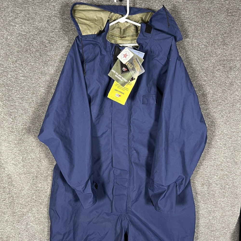 Aerostar Gore-Tex JP-8 Fuel Handler Coverall Men XXL Blue Hooded Workwear